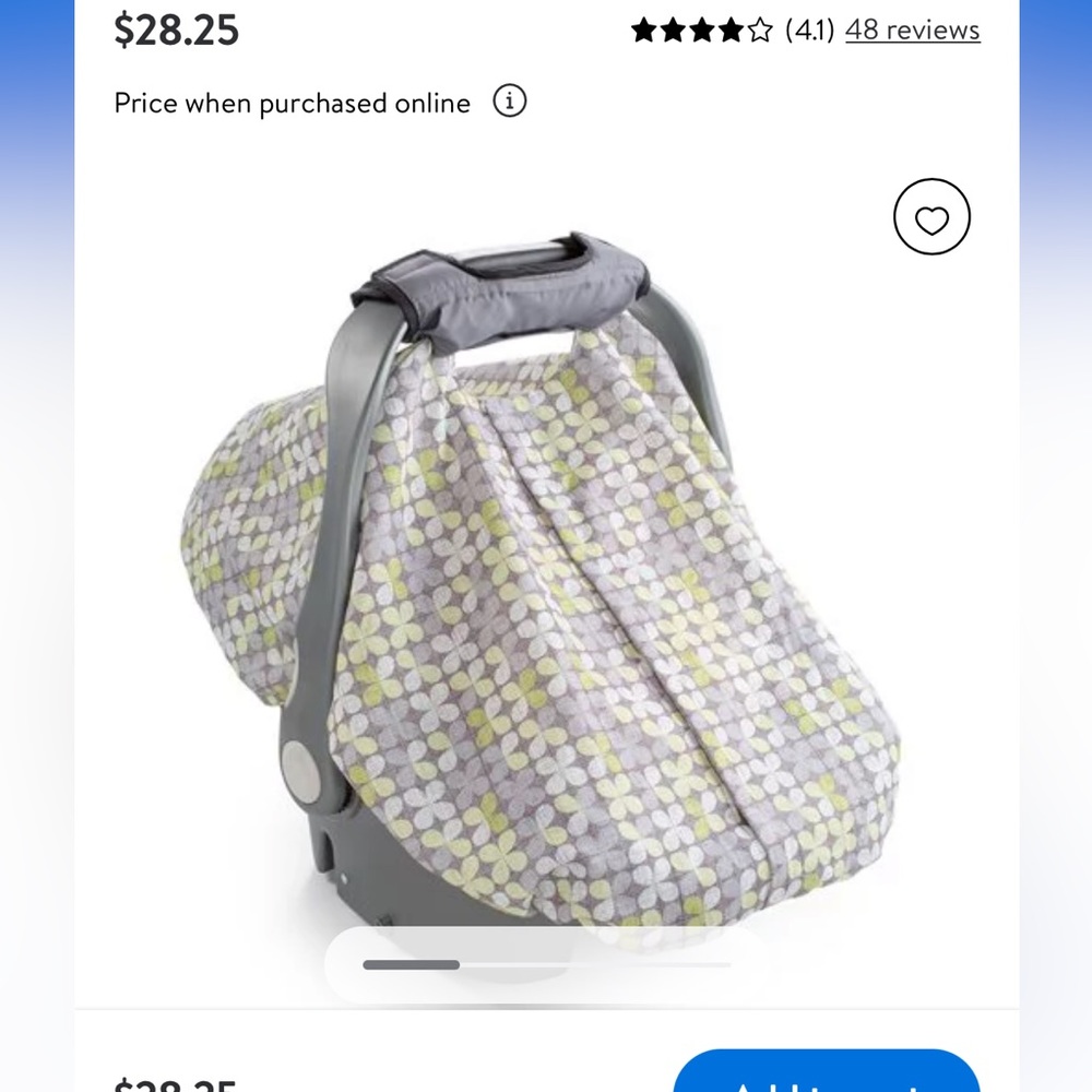 SUMMER 2 in 1 grey pattern Car seat cover canopy